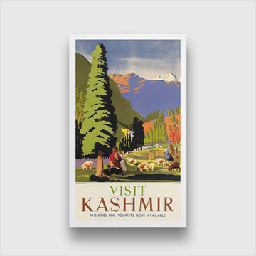 Kashmir Vintage poster 1 : 2 Vertical Premium Wall Art Canvas by MeriDeewar
