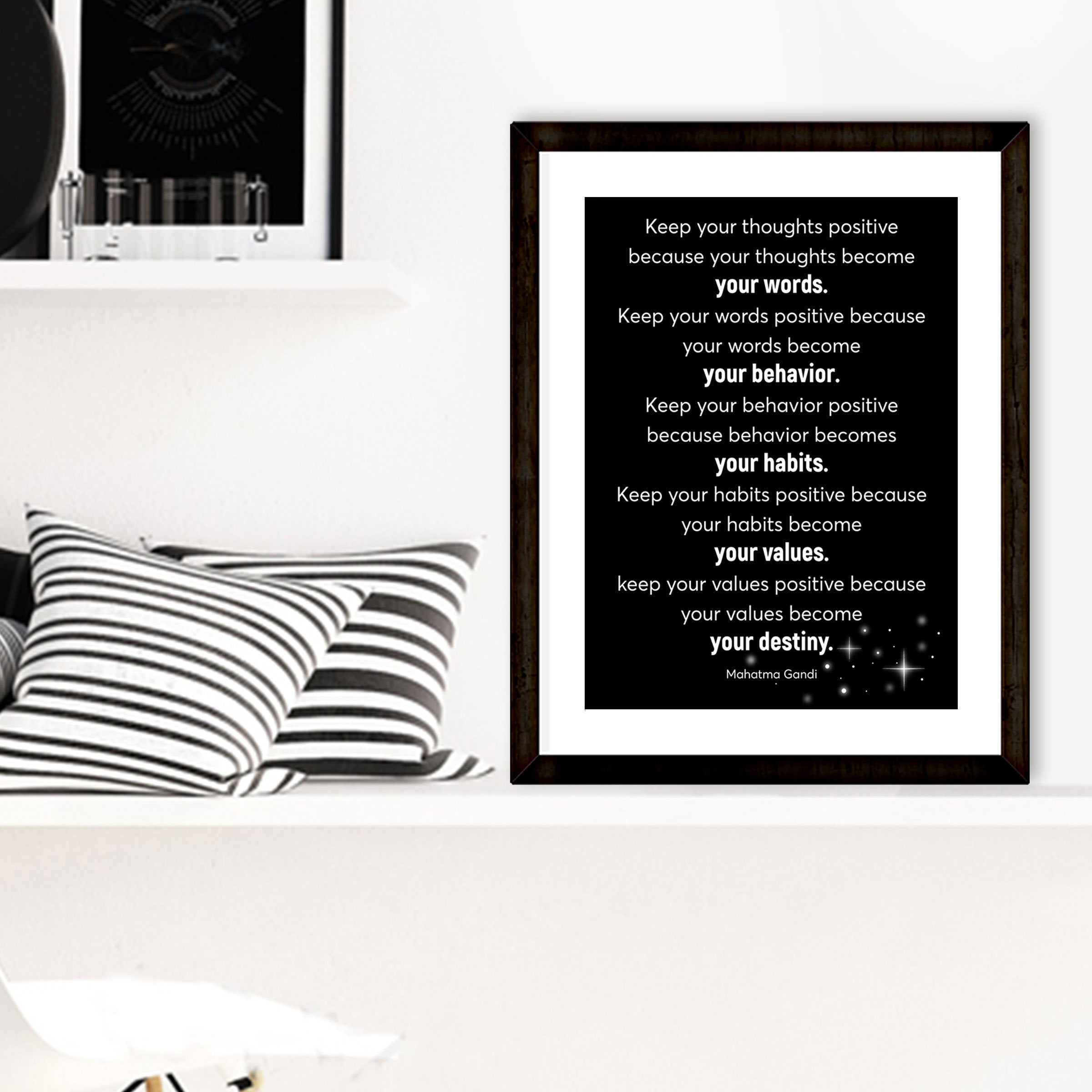 Keep your thoughts positive _ poster Poster A3 / Poster Premium Wall Art Canvas by MeriDeewar