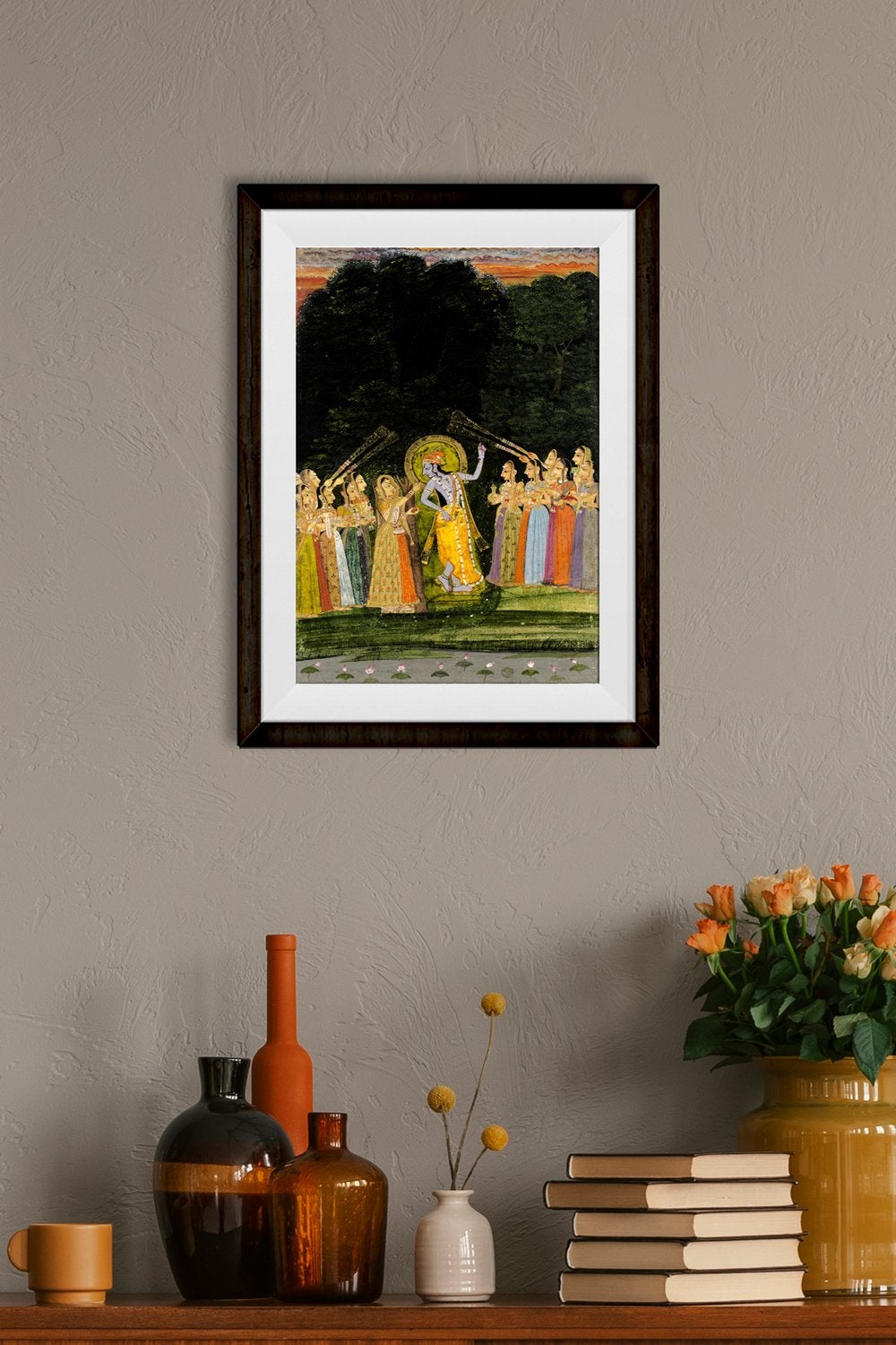 Krishna And Gopis Painting - Meri Deewar 2 : 3 Vertical Premium Wall Art Canvas by MeriDeewar