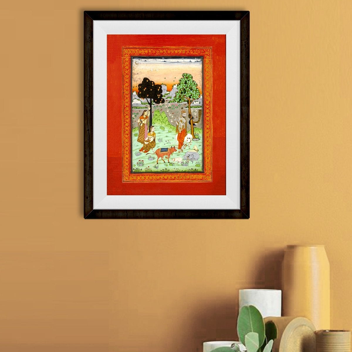 Krishna And Gopis Painting - Meri Deewar 3 : 4 Vertical Premium Wall Art Canvas by MeriDeewar