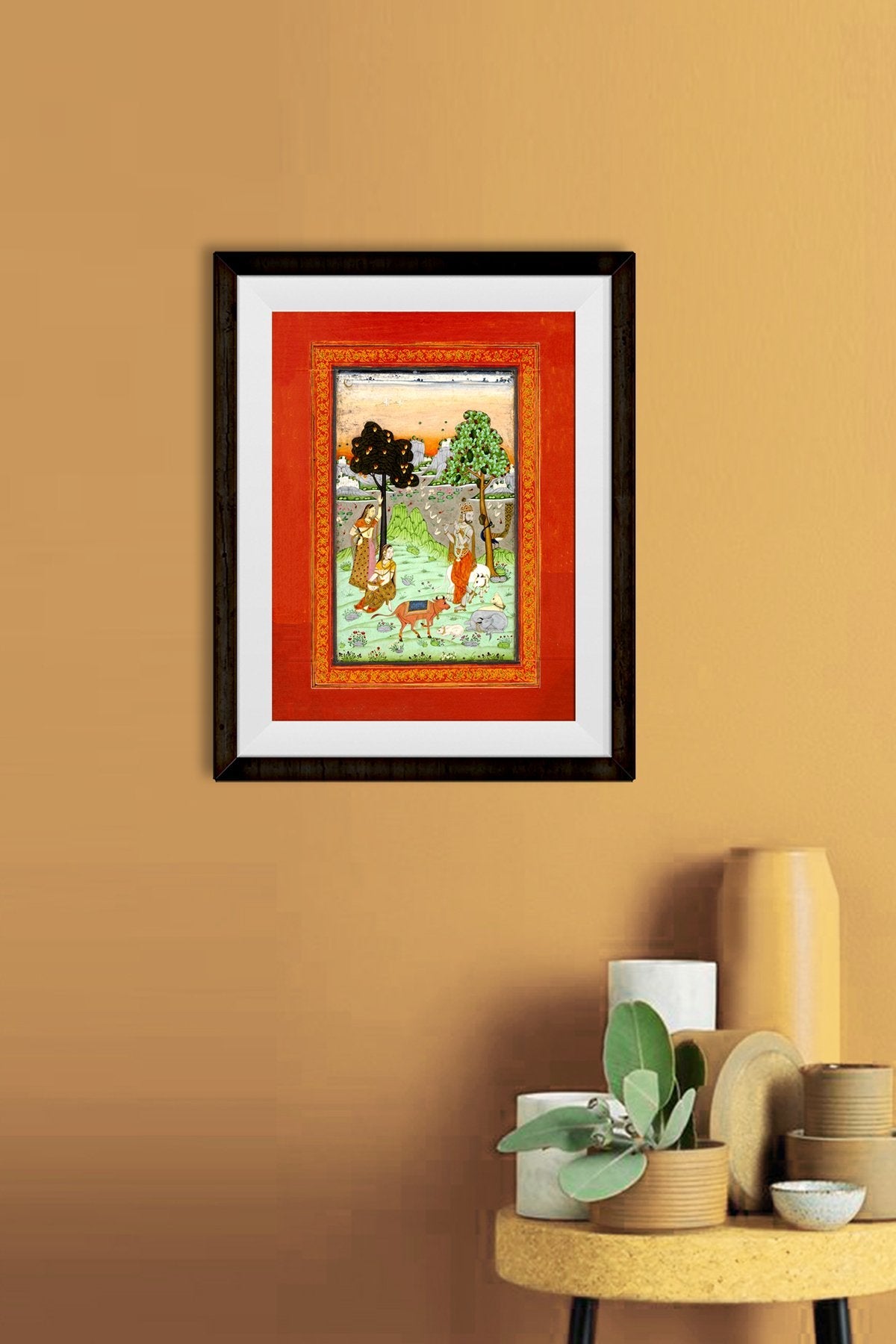 Krishna And Gopis Painting - Meri Deewar 3 : 4 Vertical Premium Wall Art Canvas by MeriDeewar