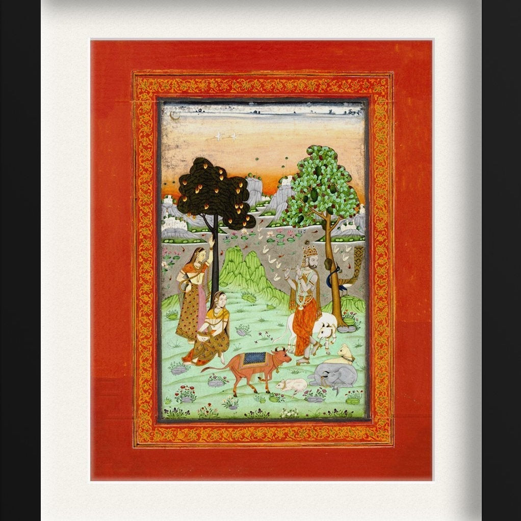 Krishna And Gopis Painting - Meri Deewar 3 : 4 Vertical Premium Wall Art Canvas by MeriDeewar