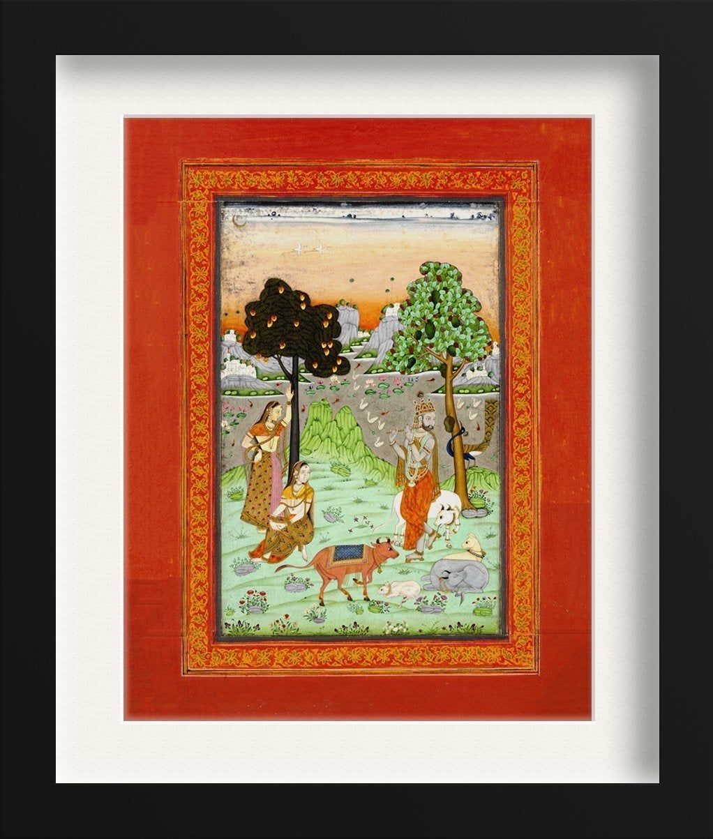 Krishna And Gopis Painting - Meri Deewar 3 : 4 Vertical Premium Wall Art Canvas by MeriDeewar