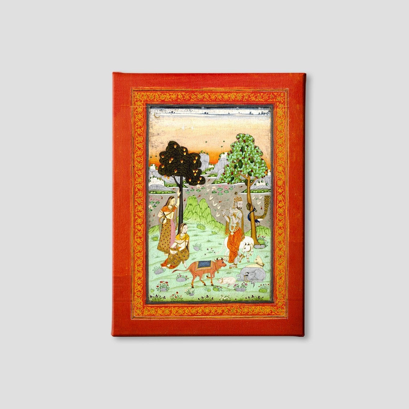 Krishna And Gopis Painting - Meri Deewar 3 : 4 Vertical Premium Wall Art Canvas by MeriDeewar