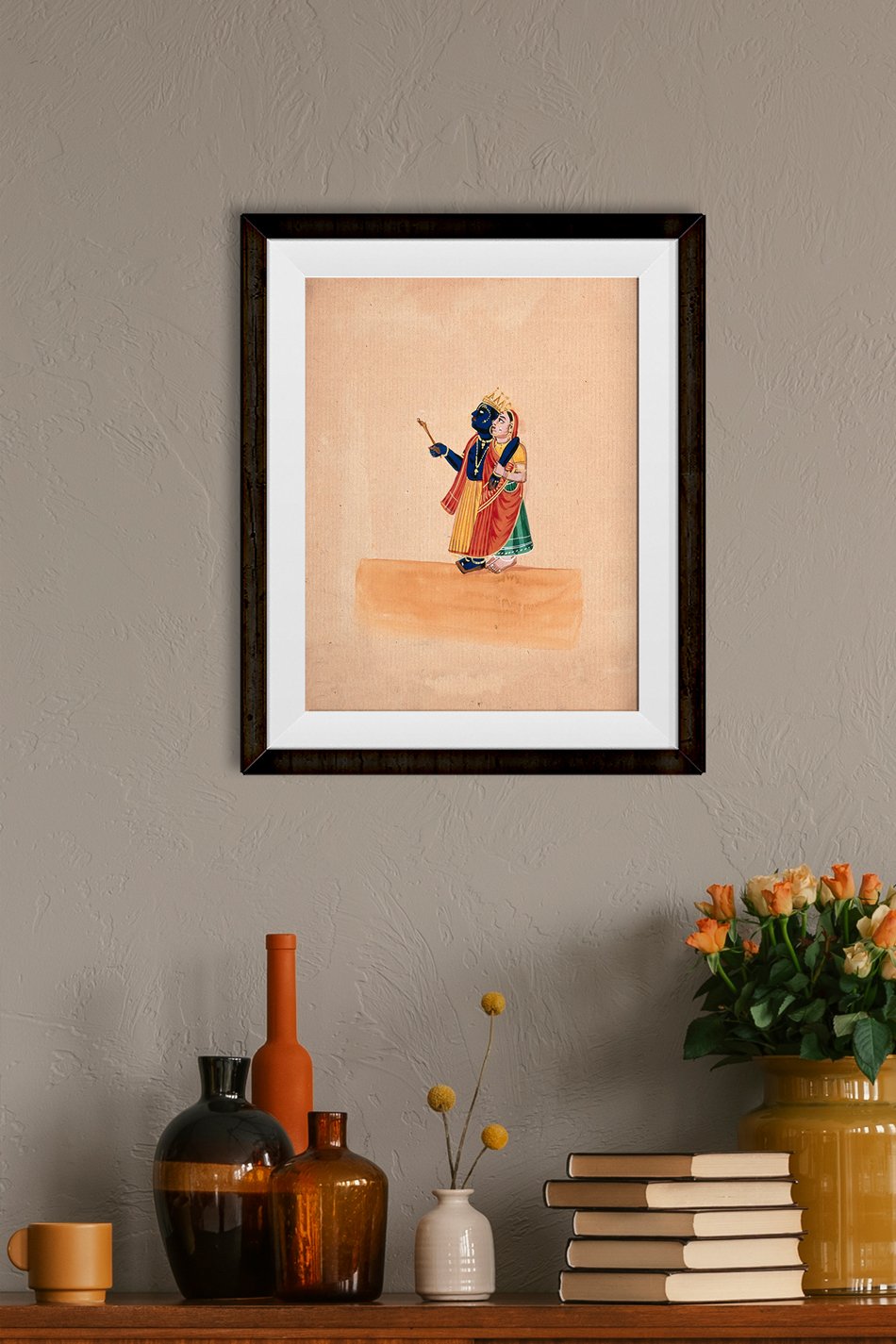 Krishna and Radha Painting - Meri Deewar 4 :5 Vertical Premium Wall Art Canvas by MeriDeewar