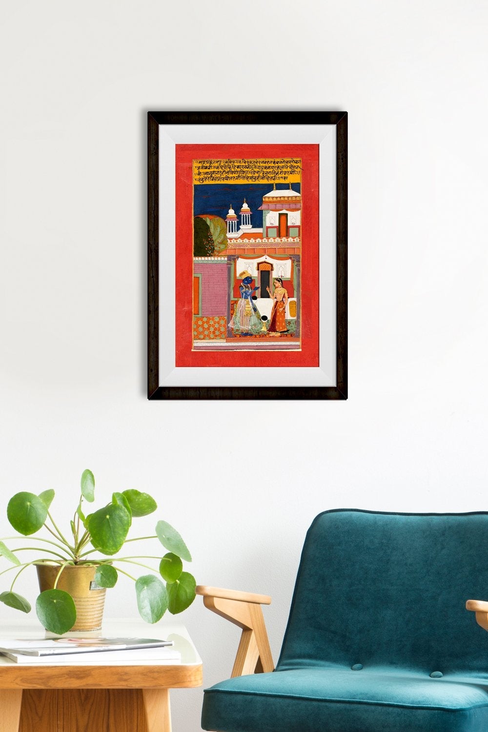 Krishna And Radha Quarreling, From A Rasikapriya Painting - Meri Deewar 2 : 3 Vertical Premium Wall Art Canvas by MeriDeewar