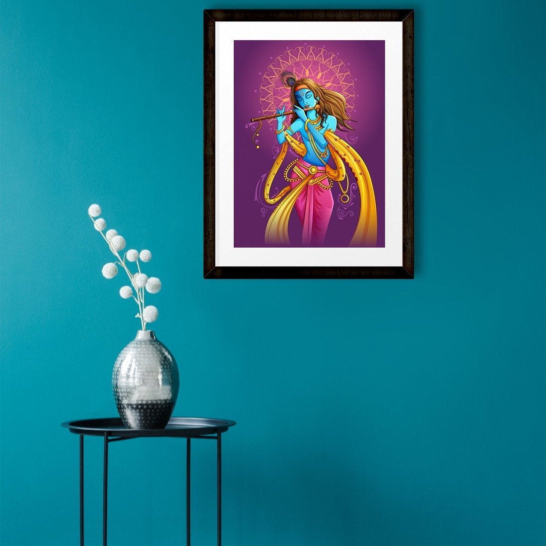 Krishna Artwork Painting - Meri Deewar 3 : 4 Vertical Premium Wall Art Canvas by MeriDeewar