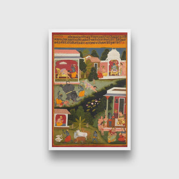 Krishna As The Destroyer Of Demons Painting - Meri Deewar 2 : 3 Vertical Premium Wall Art Canvas by MeriDeewar