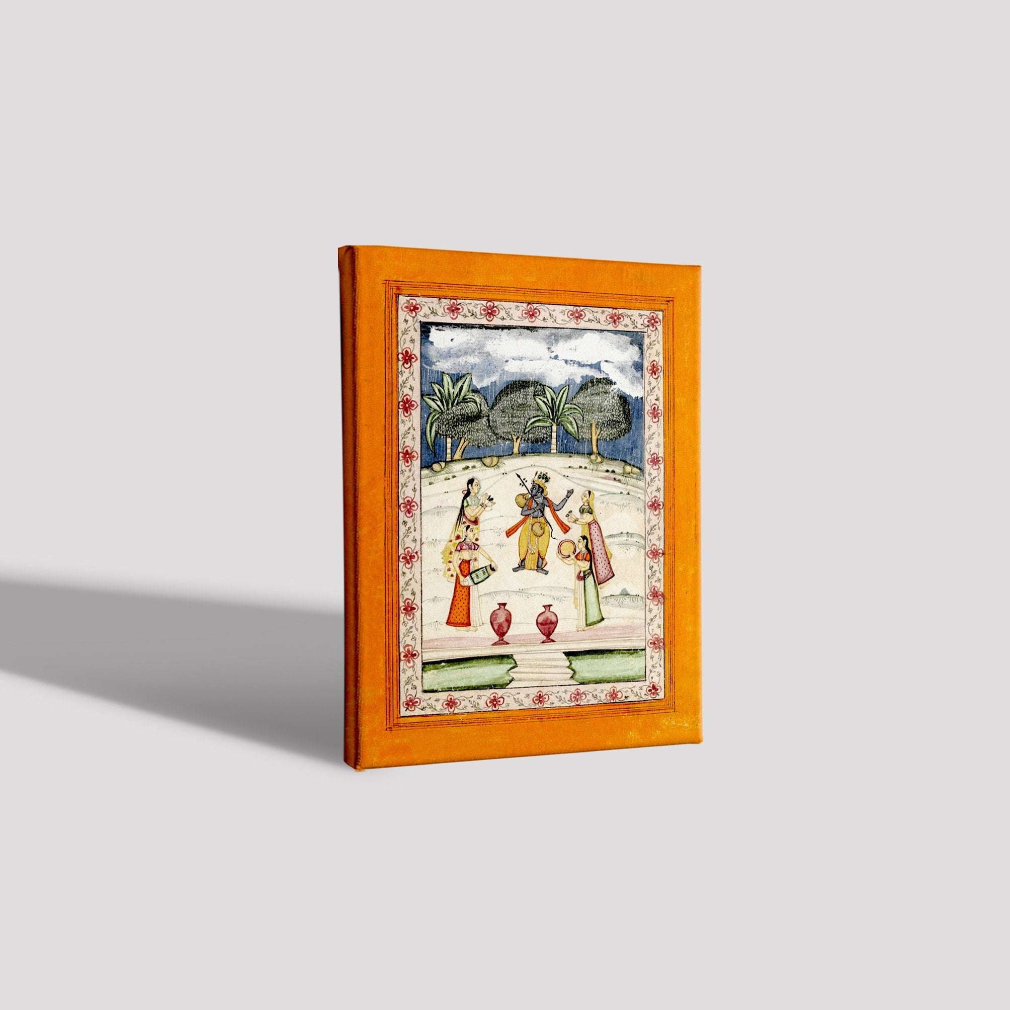 Krishna Dancing In The Rain Painting - Meri Deewar 3 : 4 Vertical Premium Wall Art Canvas by MeriDeewar