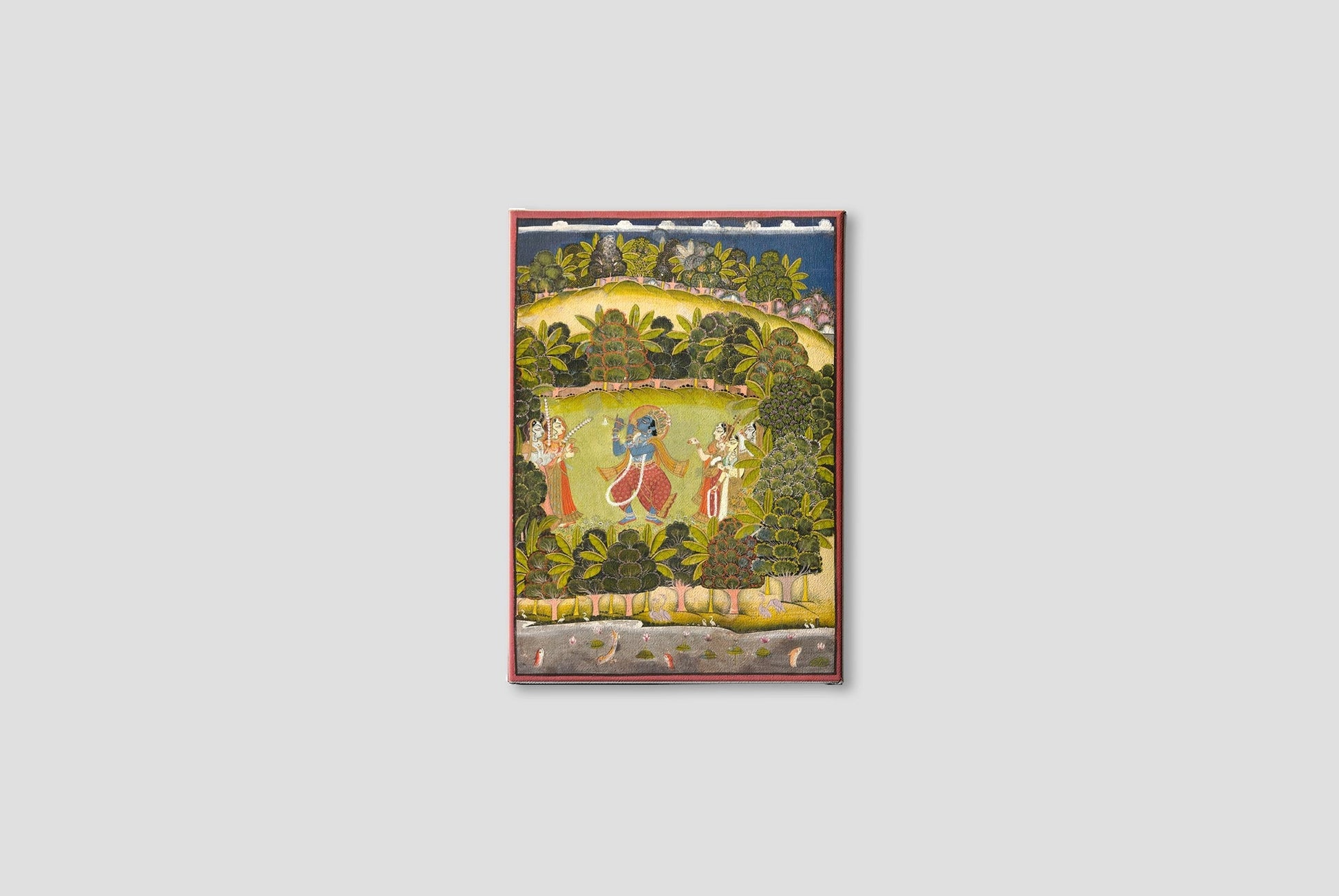 Krishna Fluting for the Gopis Painting - Meri Deewar 3 : 4.2 Vertical Premium Wall Art Canvas by MeriDeewar