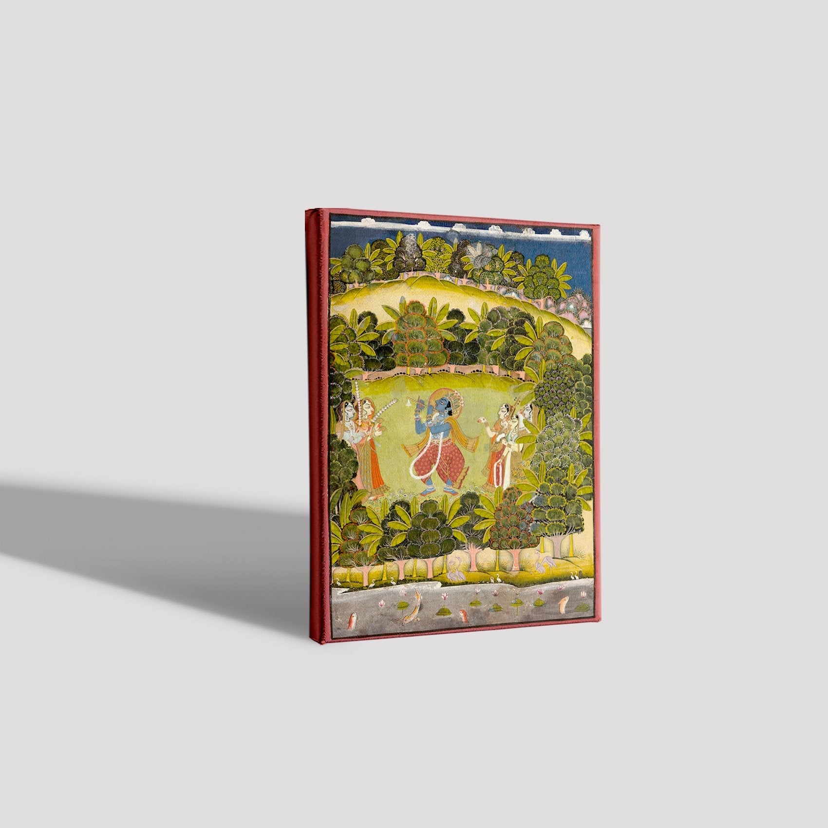 Krishna Fluting for the Gopis Painting - Meri Deewar 3 : 4.2 Vertical Premium Wall Art Canvas by MeriDeewar