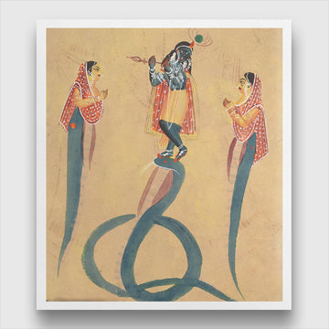 Krishna Kali Worshipped Radha Painting 1 : 1 Square Premium Wall Art Canvas by MeriDeewar