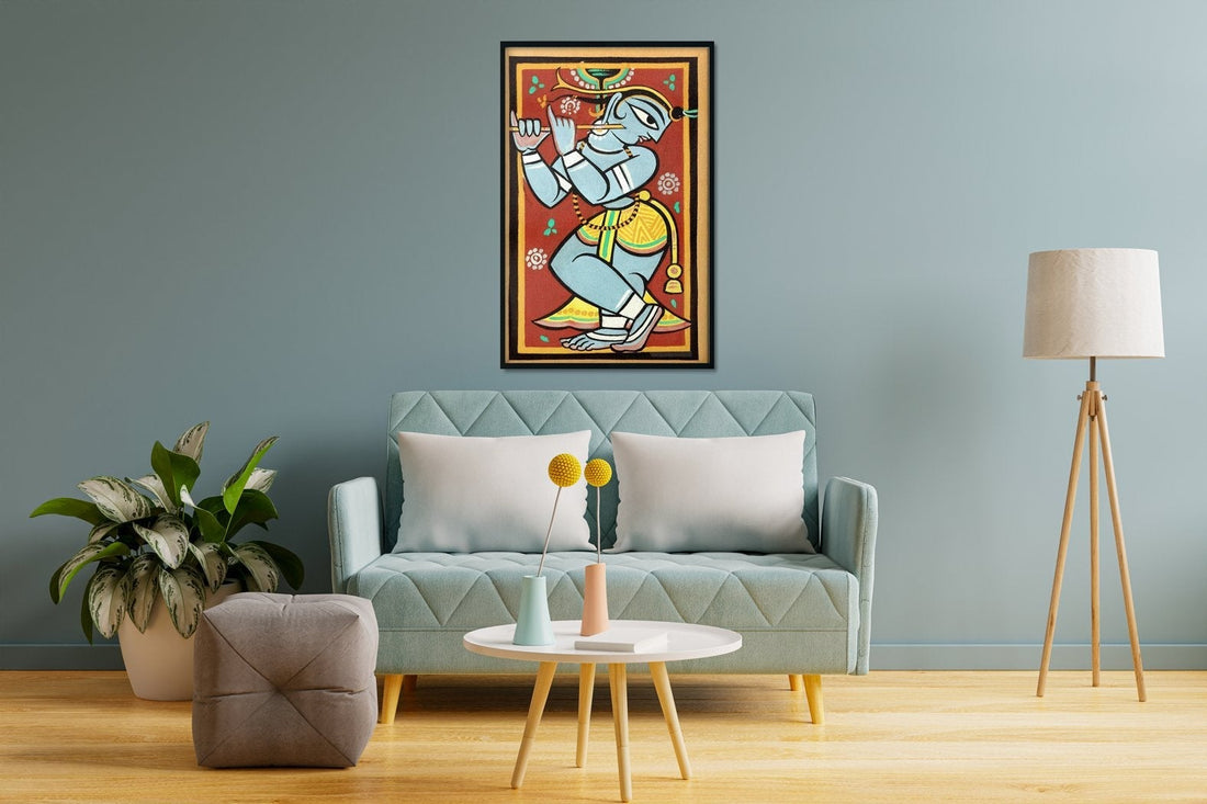 Krishna Painting - Meri Deewar 2 : 3 Vertical Premium Wall Art Canvas by MeriDeewar