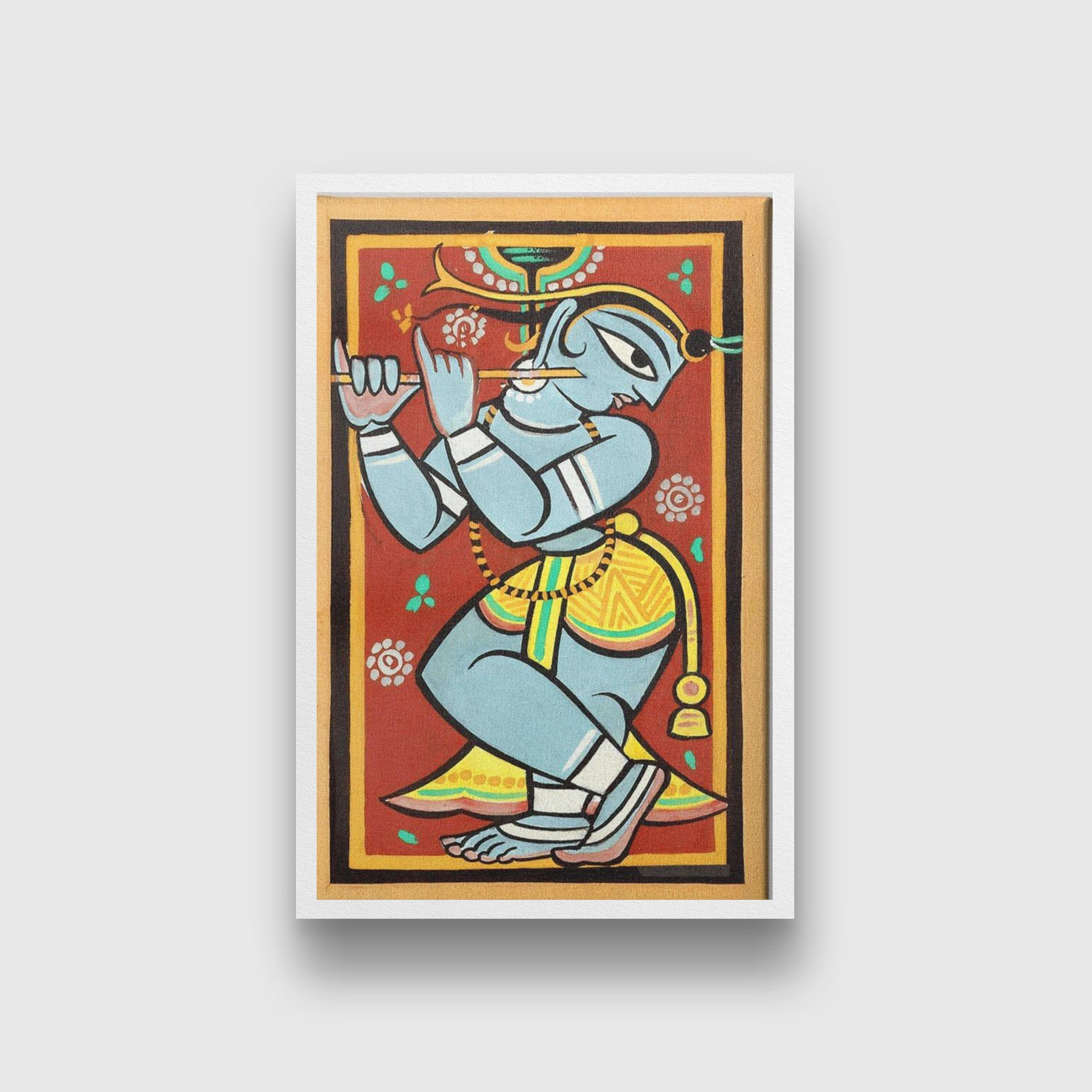 Krishna Painting - Meri Deewar 2 : 3 Vertical Premium Wall Art Canvas by MeriDeewar