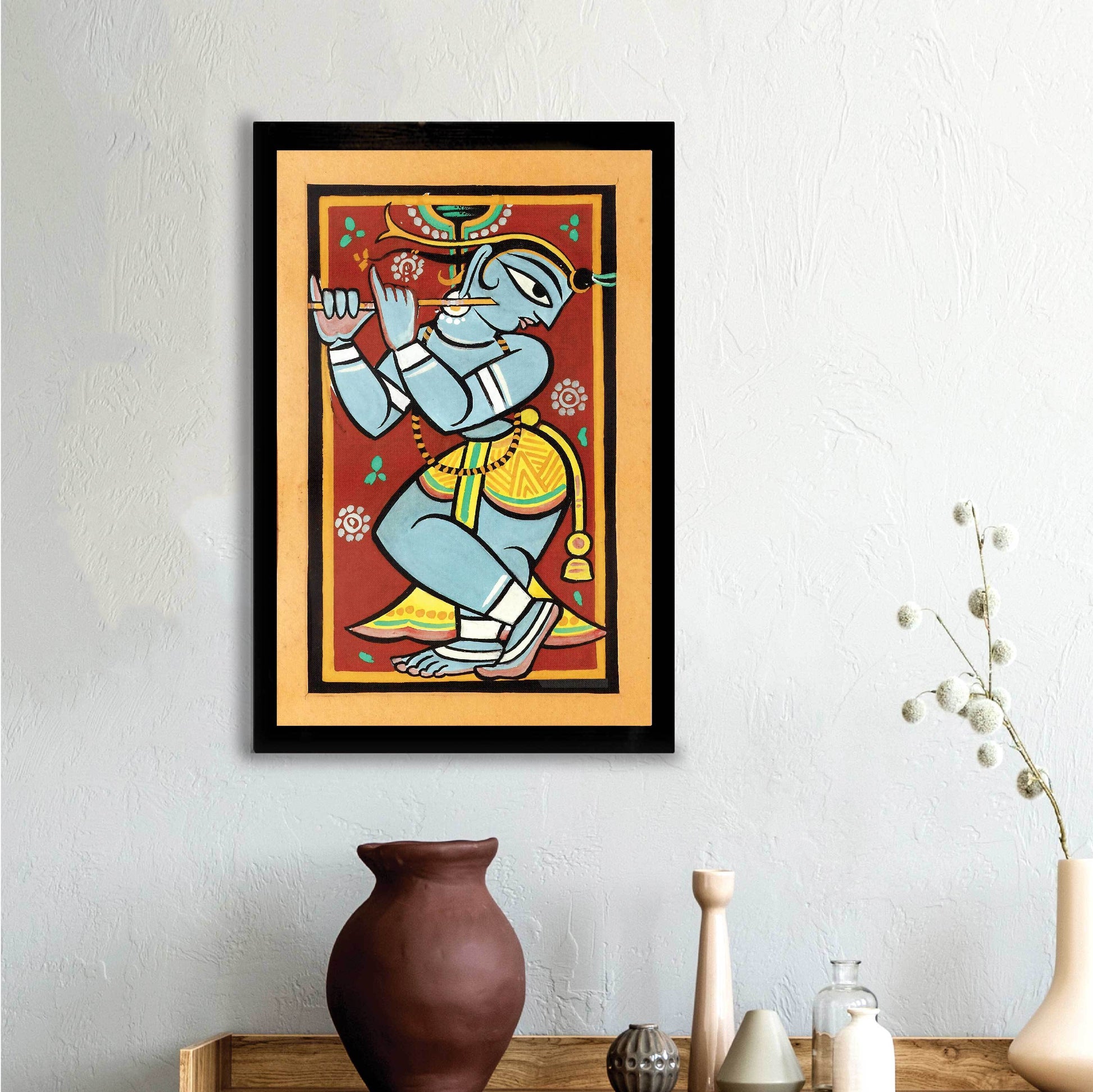 Krishna Painting - Meri Deewar 2 : 3 Vertical Premium Wall Art Canvas by MeriDeewar