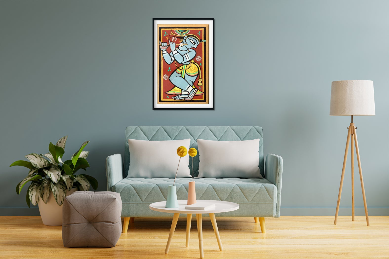 Krishna Painting - Meri Deewar 2 : 3 Vertical Premium Wall Art Canvas by MeriDeewar