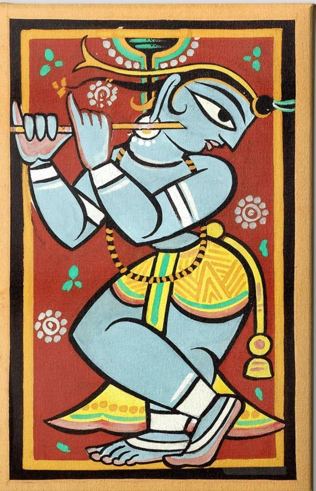 Krishna Painting - Meri Deewar 2 : 3 Vertical Premium Wall Art Canvas by MeriDeewar