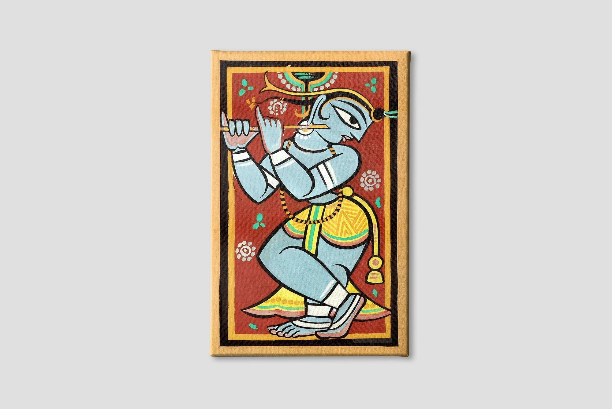 Krishna Painting - Meri Deewar 2 : 3 Vertical Premium Wall Art Canvas by MeriDeewar
