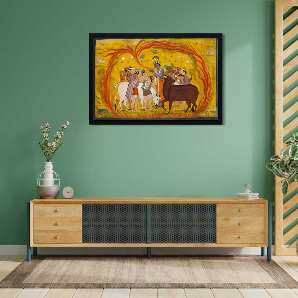 Krishna Painting 3 : 2 Horizontal Premium Wall Art Canvas by MeriDeewar