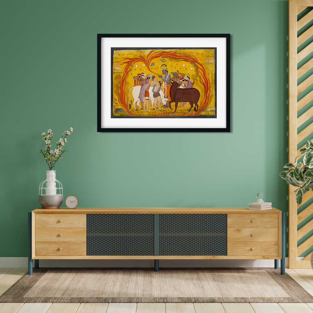 Krishna Painting 3 : 2 Horizontal Premium Wall Art Canvas by MeriDeewar