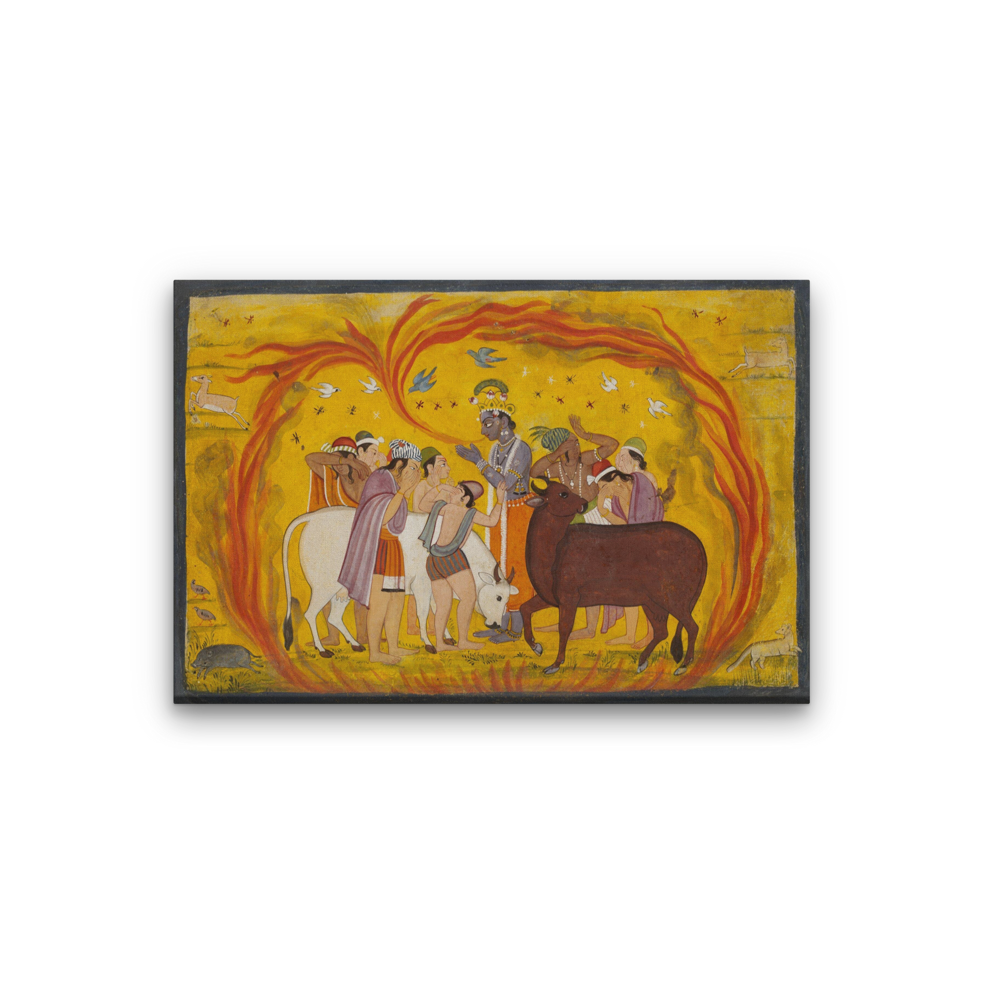 Krishna Painting 3 : 2 Horizontal Premium Wall Art Canvas by MeriDeewar