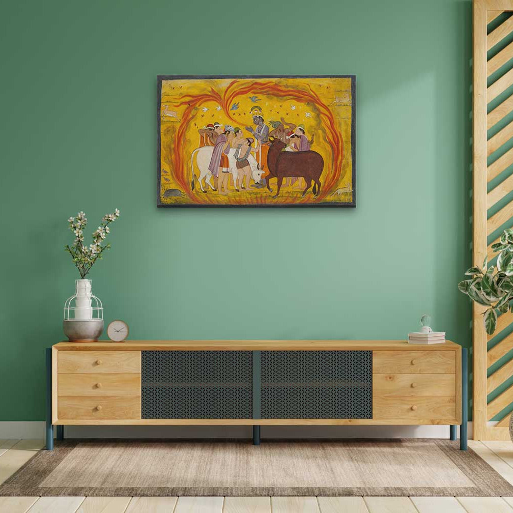 Krishna Painting 3 : 2 Horizontal Premium Wall Art Canvas by MeriDeewar