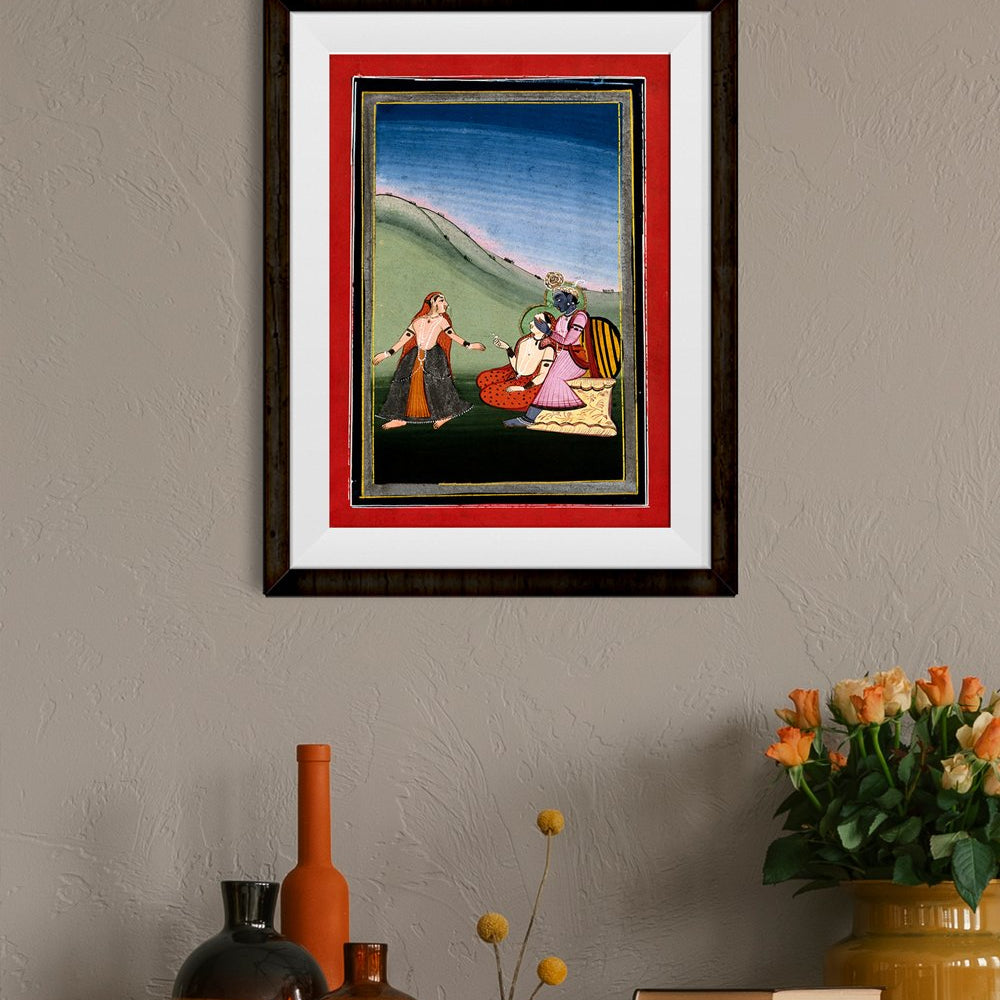 Krishna Painting - Painting - Meri Deewar 2 : 3 Vertical Premium Wall Art Canvas by MeriDeewar
