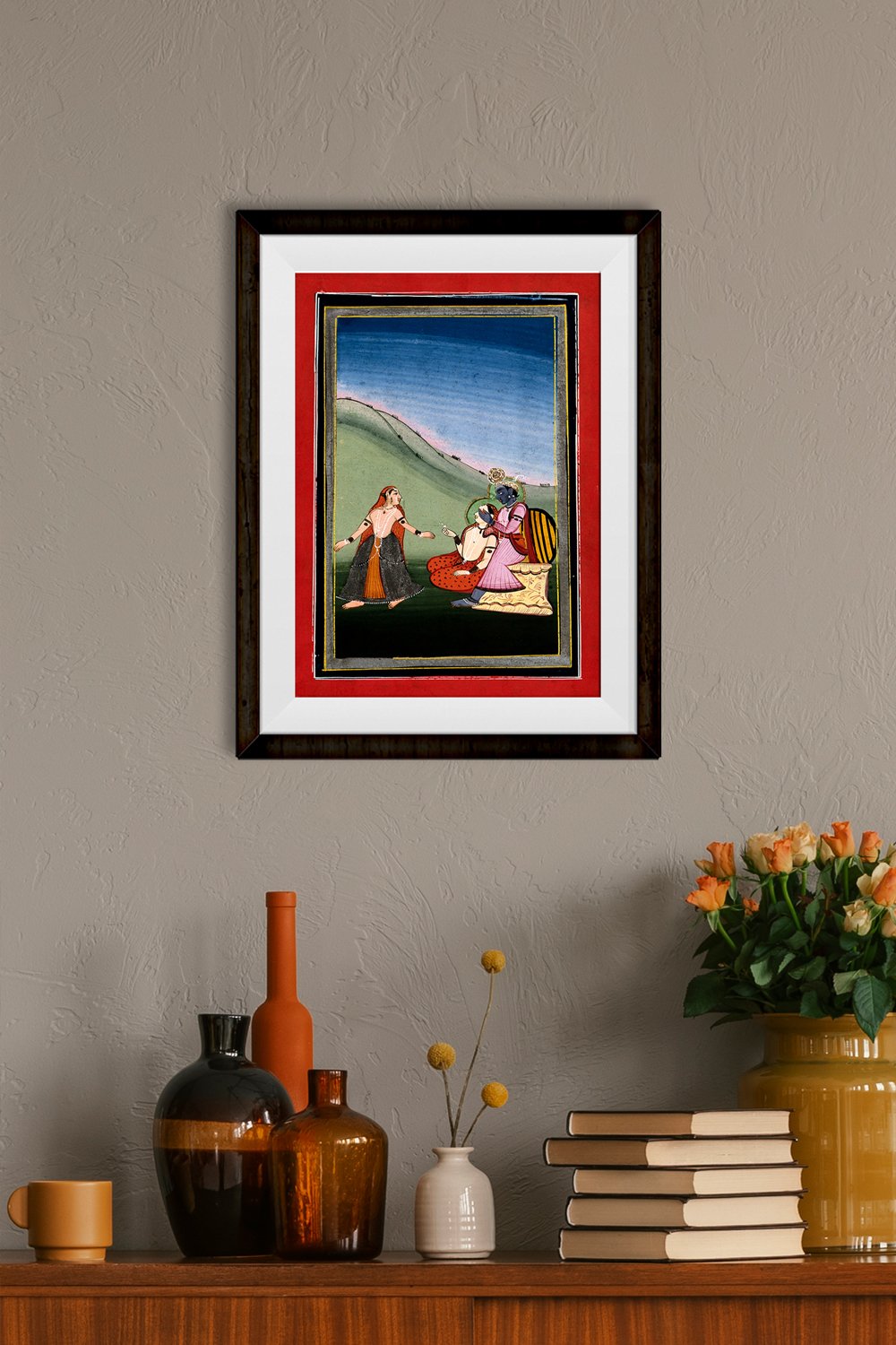 Krishna Painting - Painting - Meri Deewar 2 : 3 Vertical Premium Wall Art Canvas by MeriDeewar