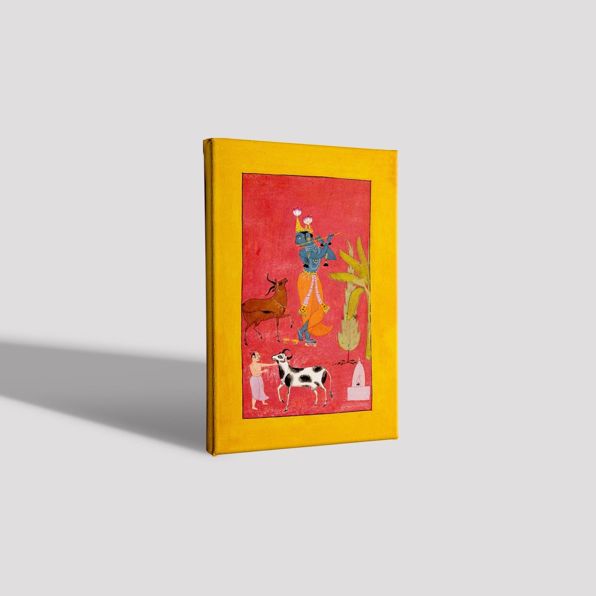 Krishna playing the flute, 1665 (Bundi) Painting - Meri Deewar 2 : 3 Vertical Premium Wall Art Canvas by MeriDeewar