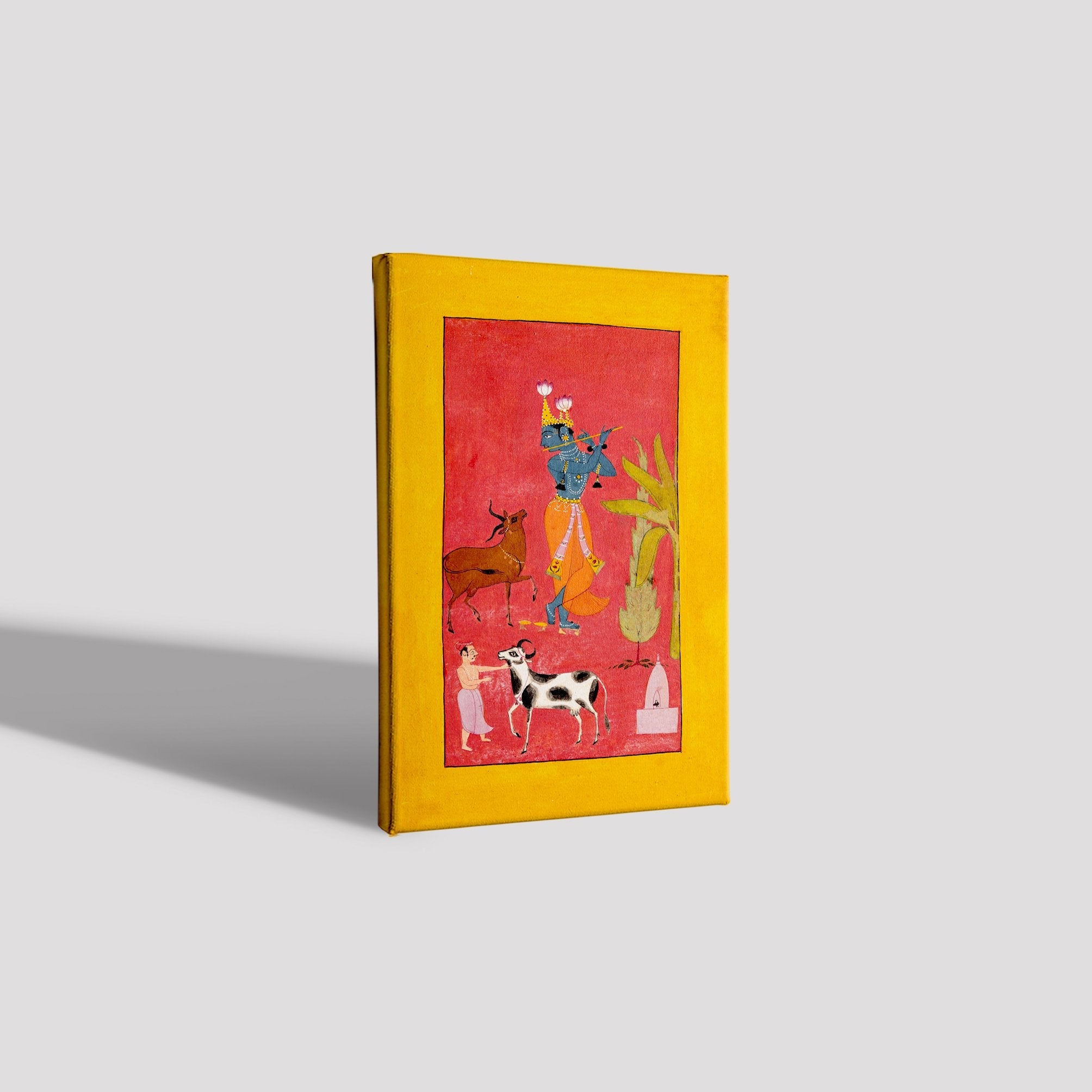 Krishna playing the flute, 1665 (Bundi) Painting - Meri Deewar 2 : 3 Vertical Premium Wall Art Canvas by MeriDeewar