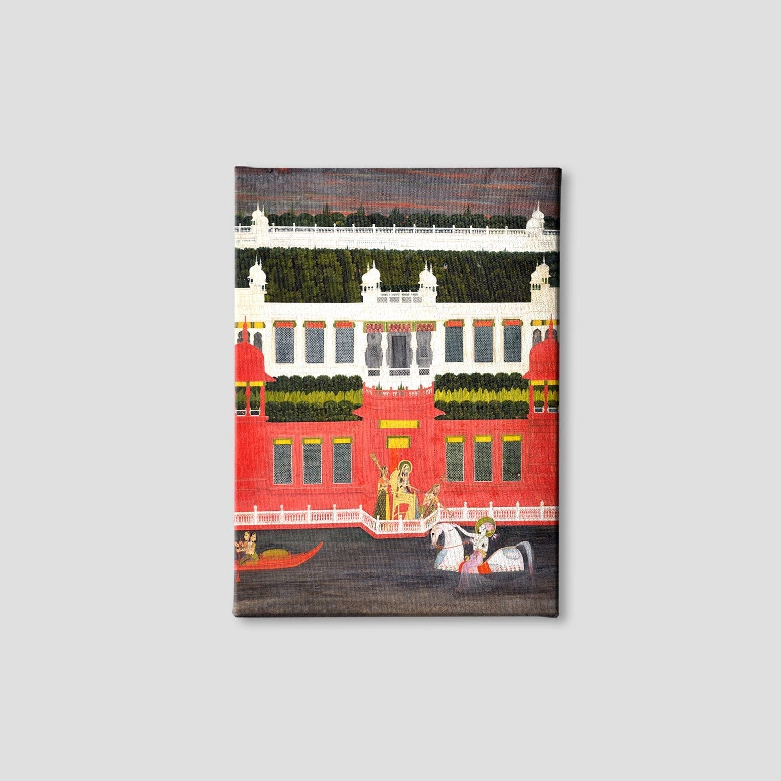 Krishna Receives A Flower Garland Painting - Meri Deewar 3 : 4 Vertical Premium Wall Art Canvas by MeriDeewar