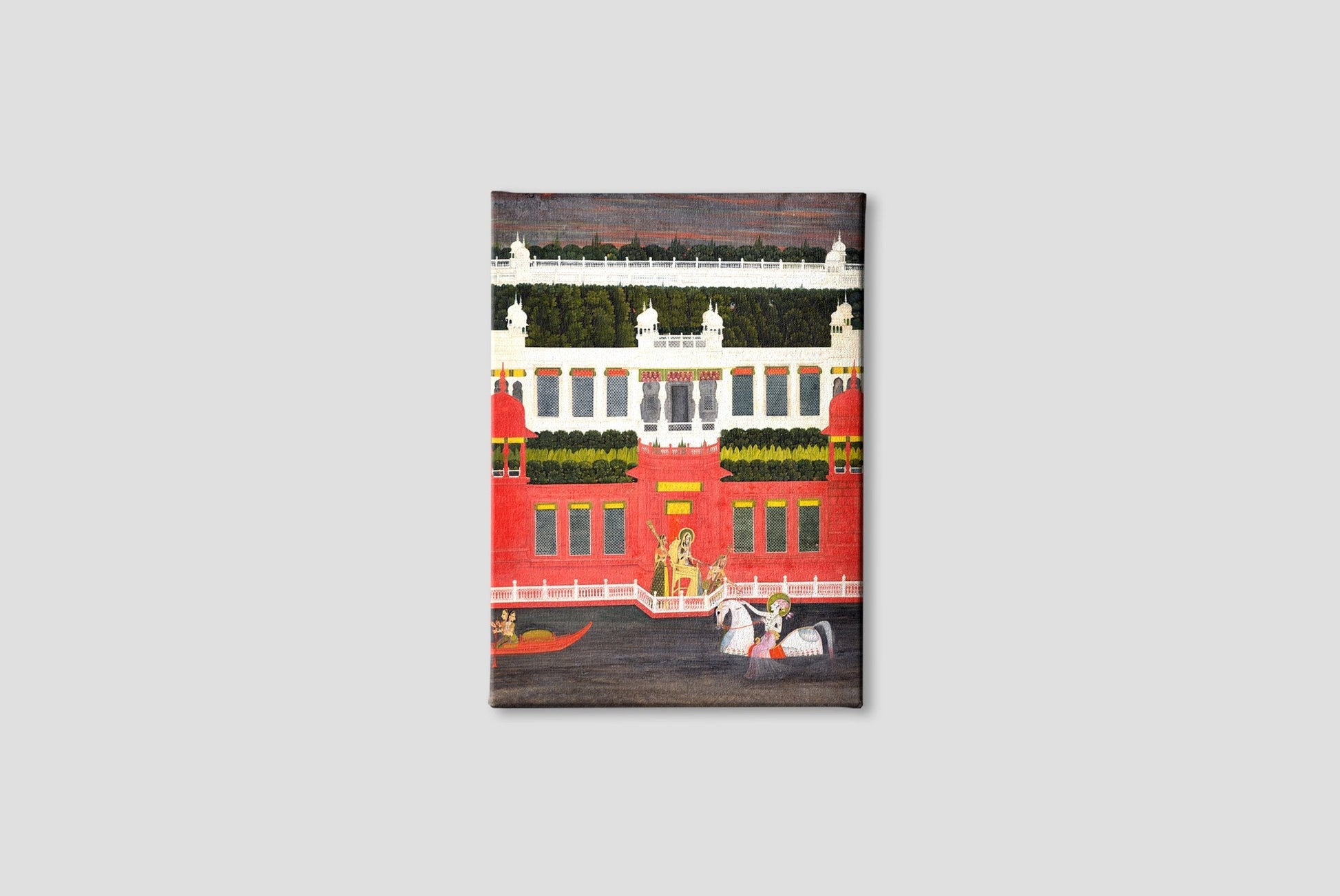 Krishna Receives A Flower Garland Painting - Meri Deewar 3 : 4 Vertical Premium Wall Art Canvas by MeriDeewar