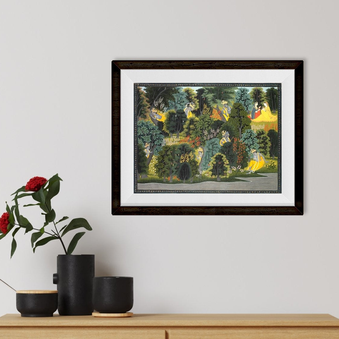Krishna's Longing For Radha From The Gita Govinda Of Jayadeva Painting - Meri Deewar 4 : 3 Horizontal Premium Wall Art Canvas by MeriDeewar