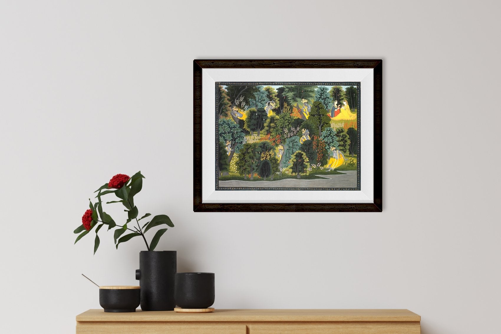 Krishna's Longing For Radha From The Gita Govinda Of Jayadeva Painting - Meri Deewar 4 : 3 Horizontal Premium Wall Art Canvas by MeriDeewar