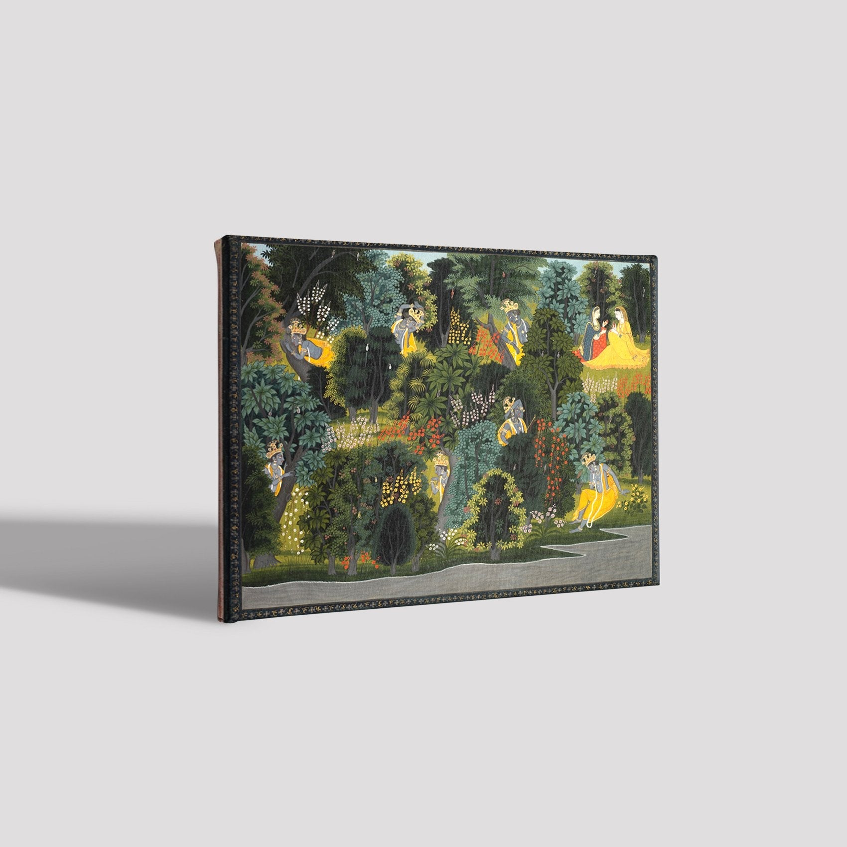 Krishna's Longing For Radha From The Gita Govinda Of Jayadeva Painting - Meri Deewar 4 : 3 Horizontal Premium Wall Art Canvas by MeriDeewar