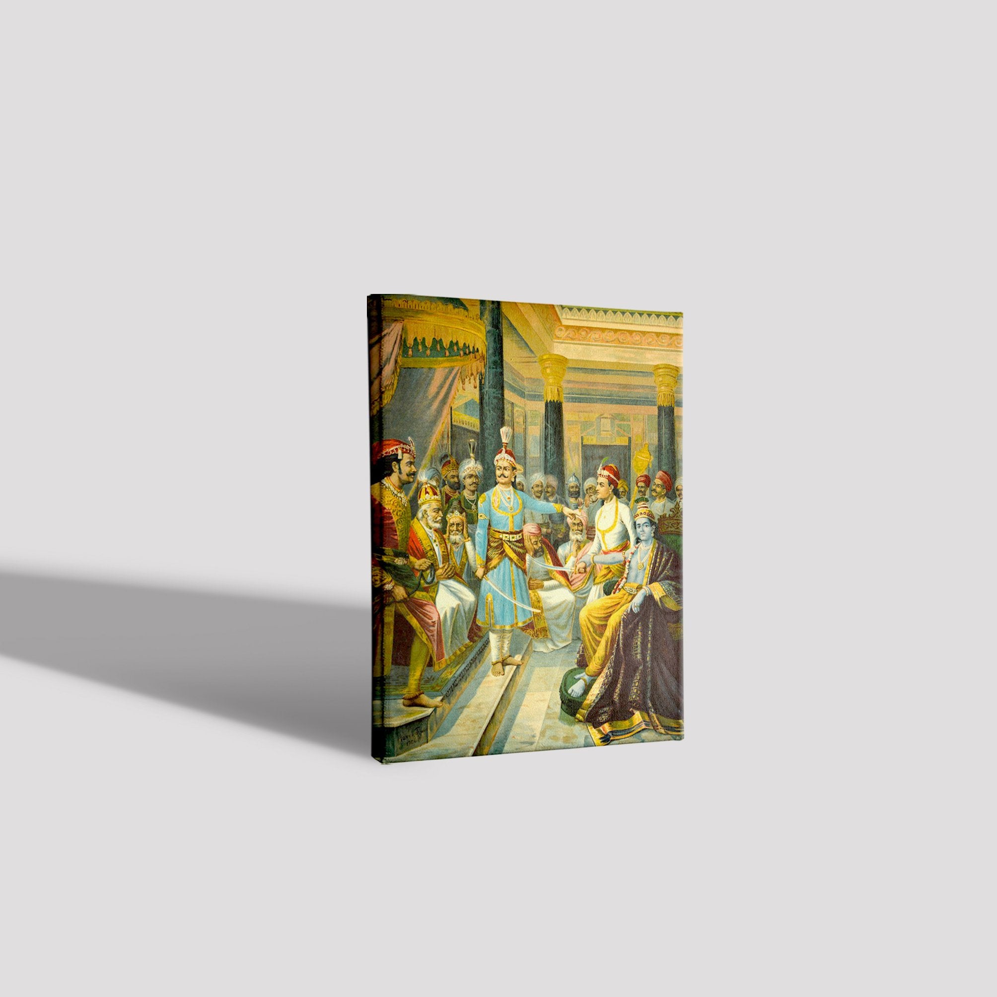 Krishna Shishtai or Krishna as an Envoy Painting - Meri Deewar 3 : 4.2 Vertical Premium Wall Art Canvas by MeriDeewar