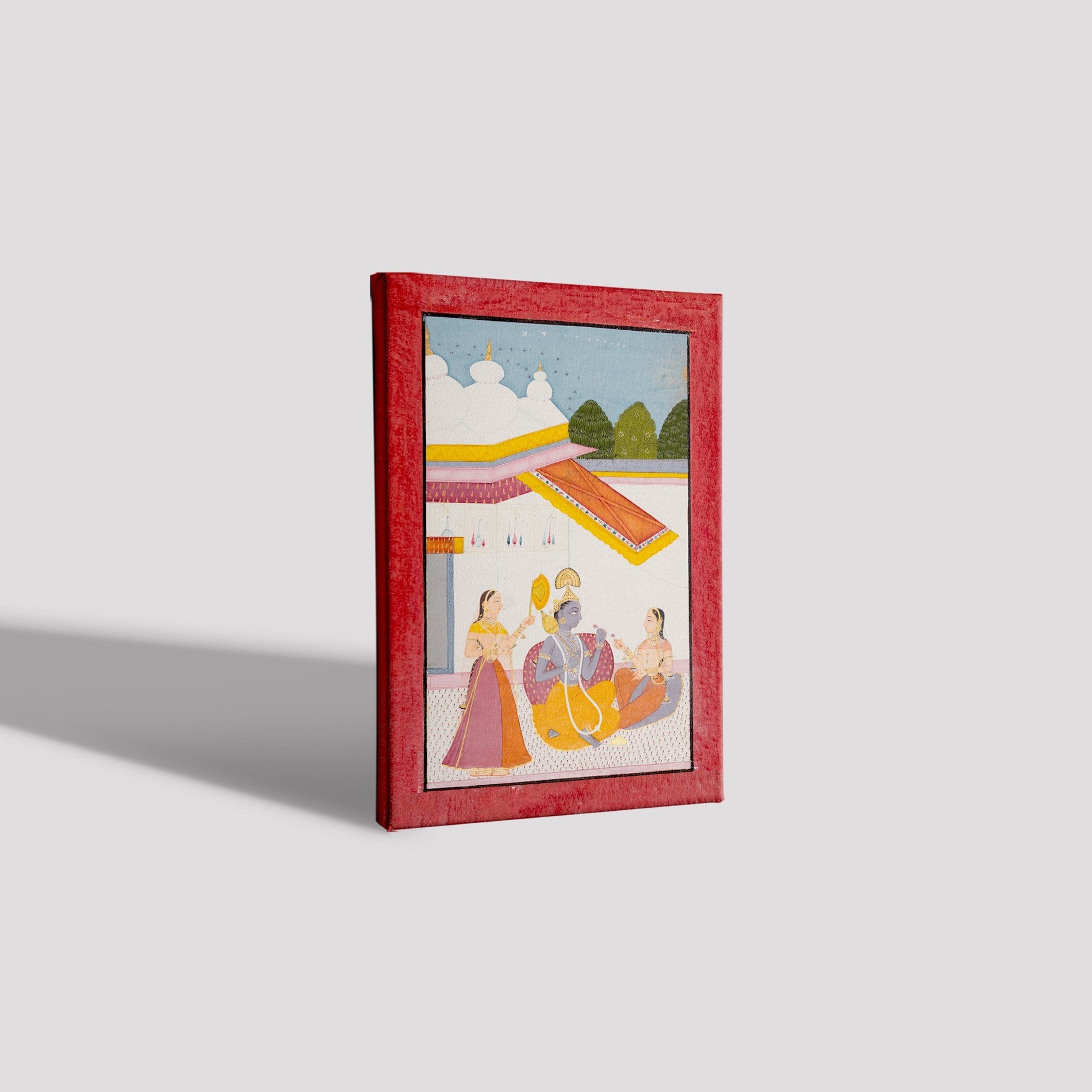 Krishna Under A Canopy C. 1680. India, Rajasthan Painting - Meri Deewar 4 X 5.5 Vertical Premium Wall Art Canvas by MeriDeewar