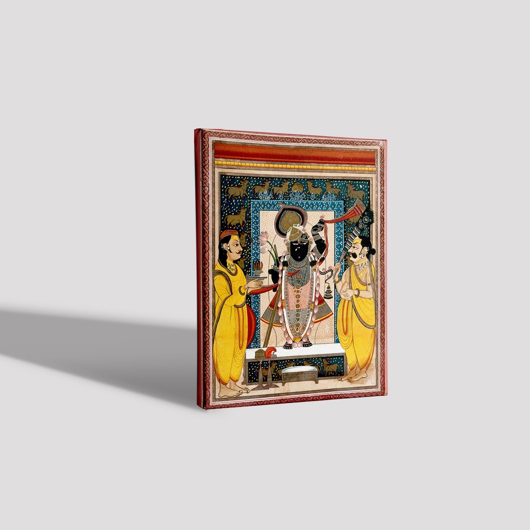 Krishna with two worshippers Painting - Meri Deewar 3 : 4 Vertical Premium Wall Art Canvas by MeriDeewar