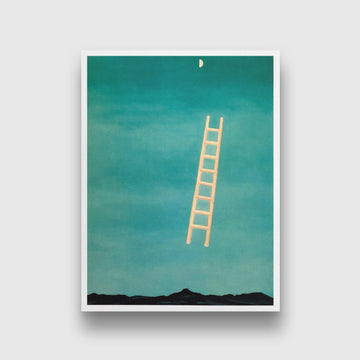 Ladder to the Moon Painting - Meri Deewar 3 : 4 Vertical Premium Wall Art Canvas by MeriDeewar