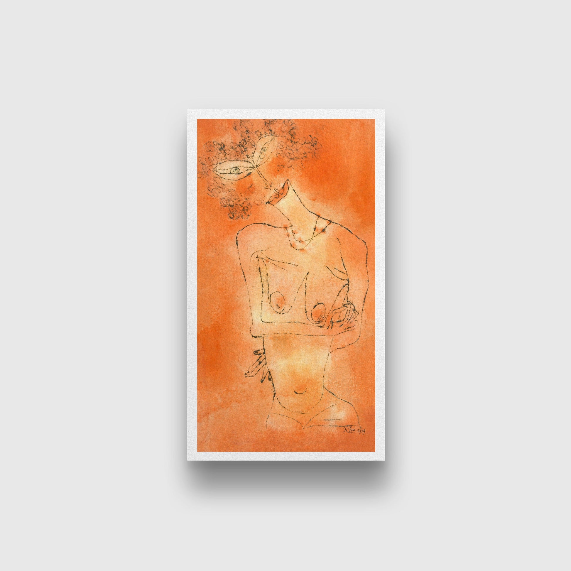 Lady Inclining Her Head painting - Meri Deewar 1 : 1 Square Premium Wall Art Canvas by MeriDeewar