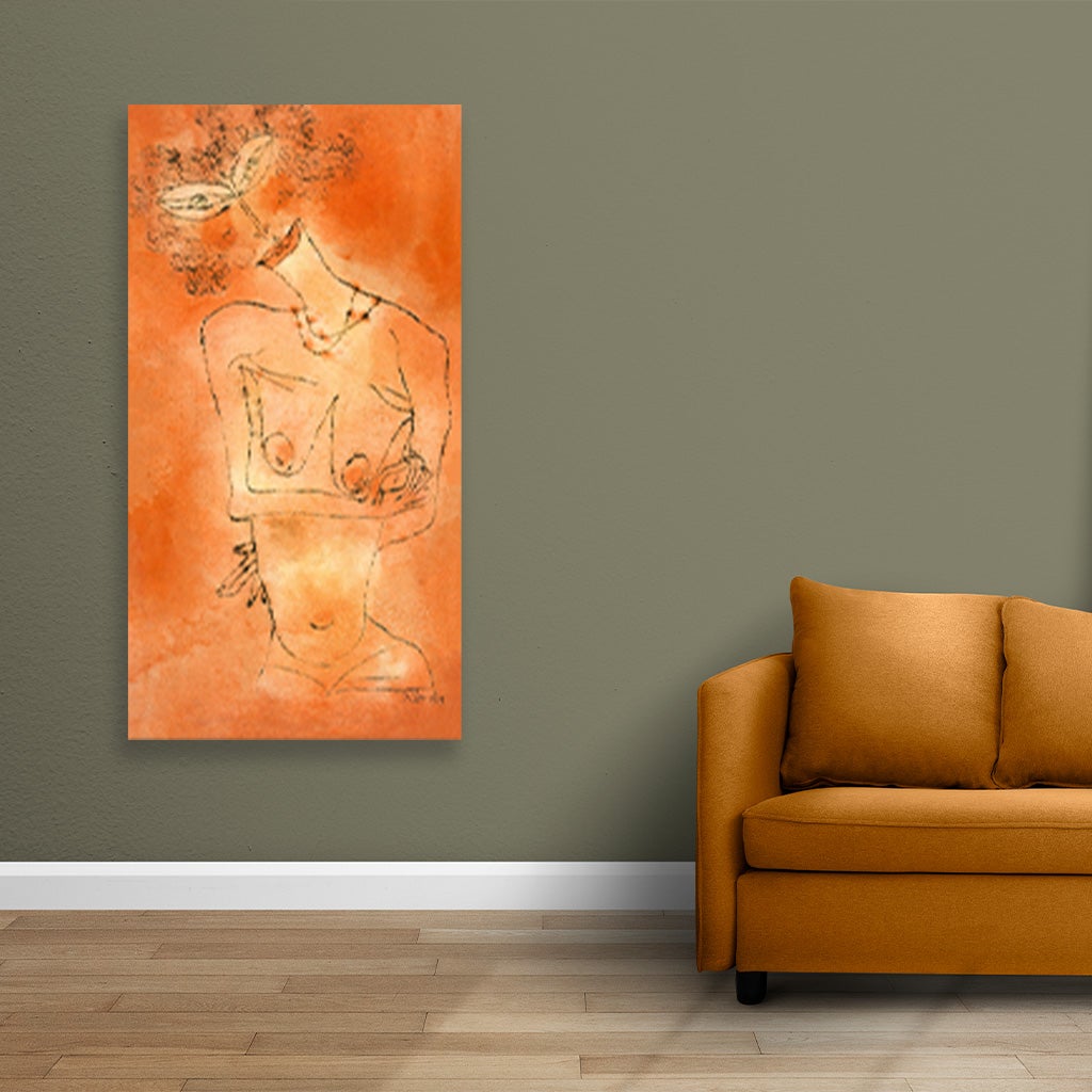 Lady Inclining Her Head painting - Meri Deewar 1 : 1 Square Premium Wall Art Canvas by MeriDeewar