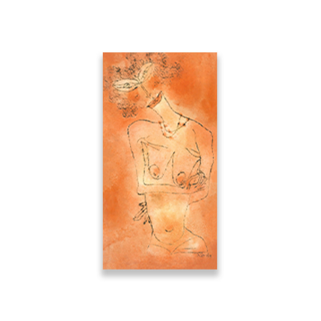 Lady Inclining Her Head painting - Meri Deewar 1 : 1 Square Premium Wall Art Canvas by MeriDeewar