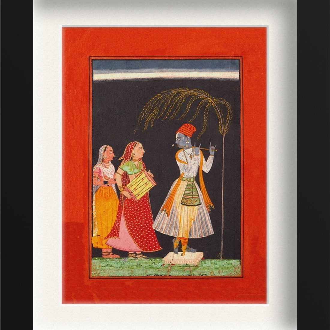 Lahula Ragaputra, Son of Dipak Raga, Folio from a Ragamala (Garland of Melodies) Painting - Meri Deewar 3 : 4.2 Vertical Premium Wall Art Canvas by MeriDeewar