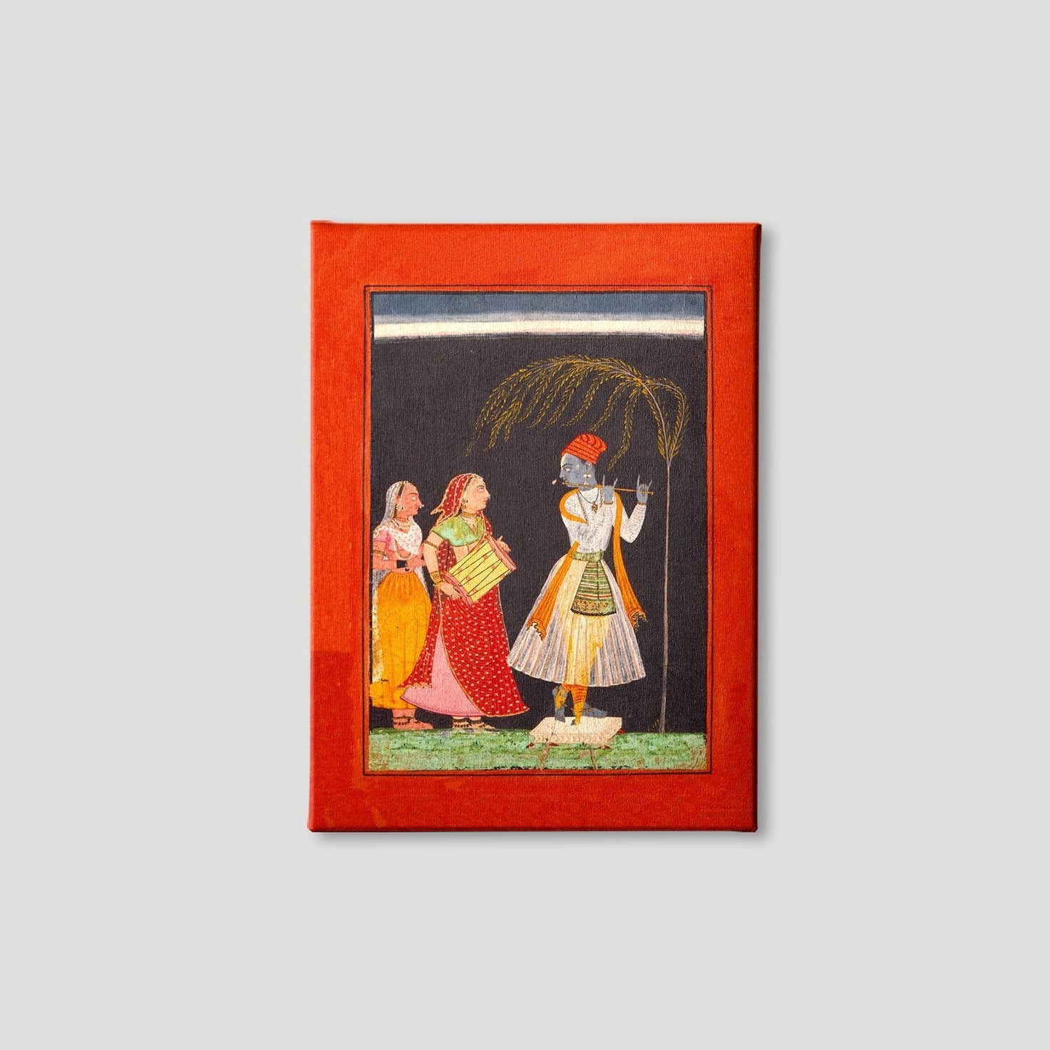 Lahula Ragaputra, Son of Dipak Raga, Folio from a Ragamala (Garland of Melodies) Painting - Meri Deewar 3 : 4.2 Vertical Premium Wall Art Canvas by MeriDeewar