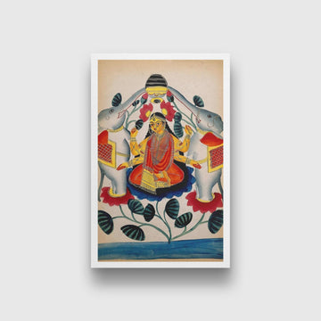 Lakshmi lustrated by two elephants Painting - Meri Deewar 2 : 3 Vertical Premium Wall Art Canvas by MeriDeewar