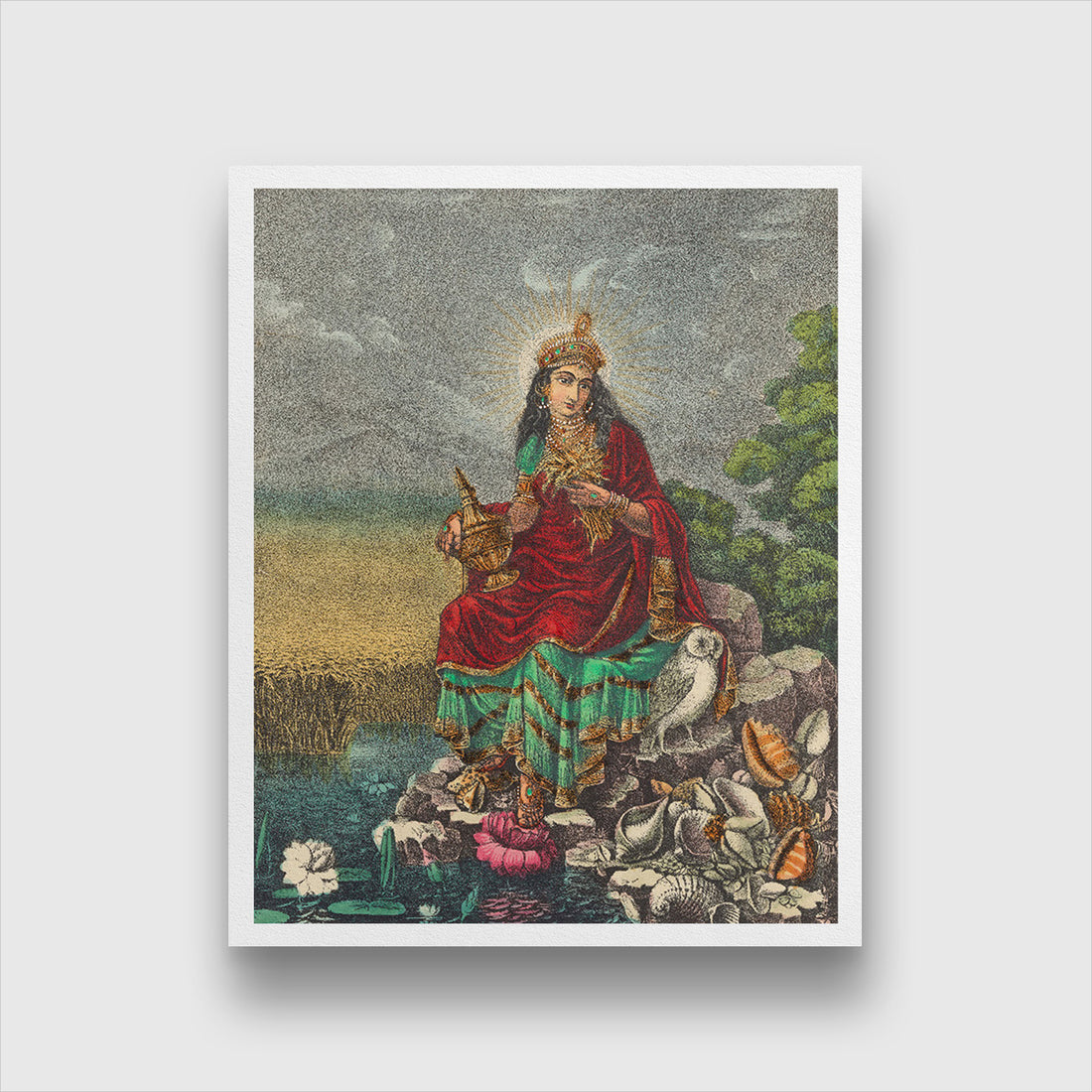 Lakshmi Painting 4 :5 Vertical Premium Wall Art Canvas by MeriDeewar