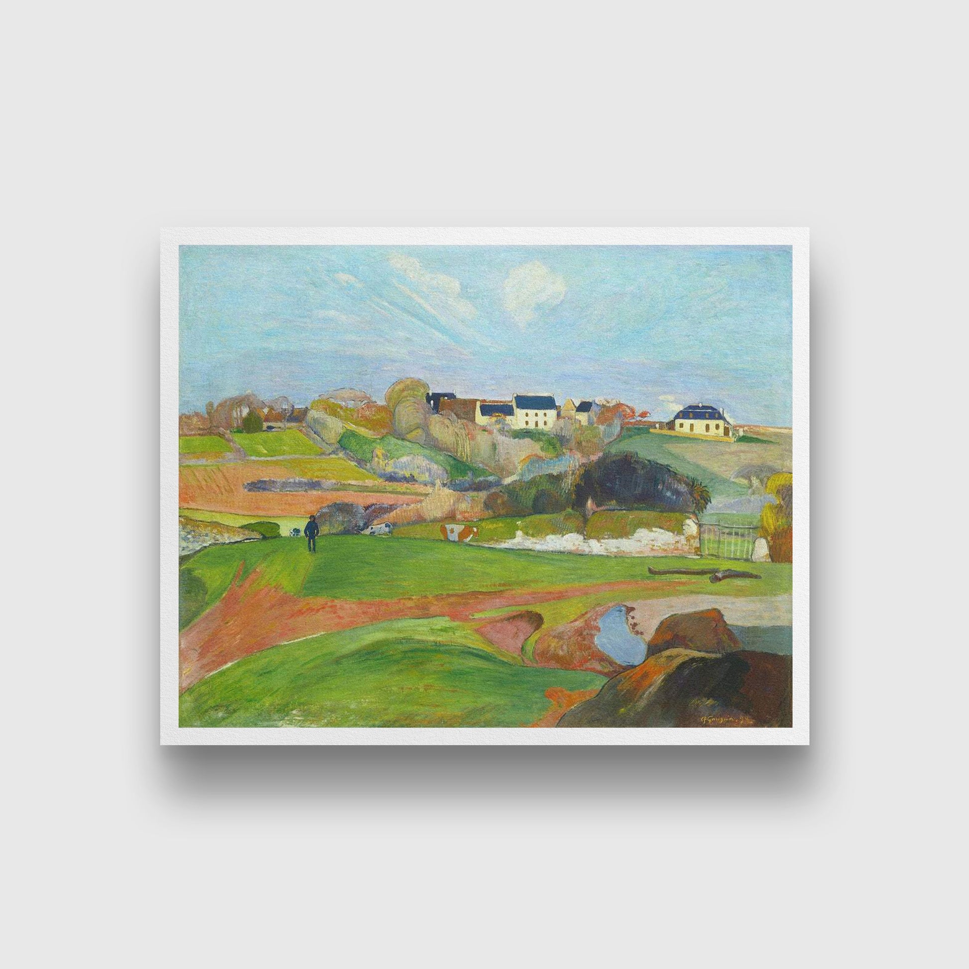 Landscape at Le Pouldu Painting - Meri Deewar 4 :5 Vertical Premium Wall Art Canvas by MeriDeewar