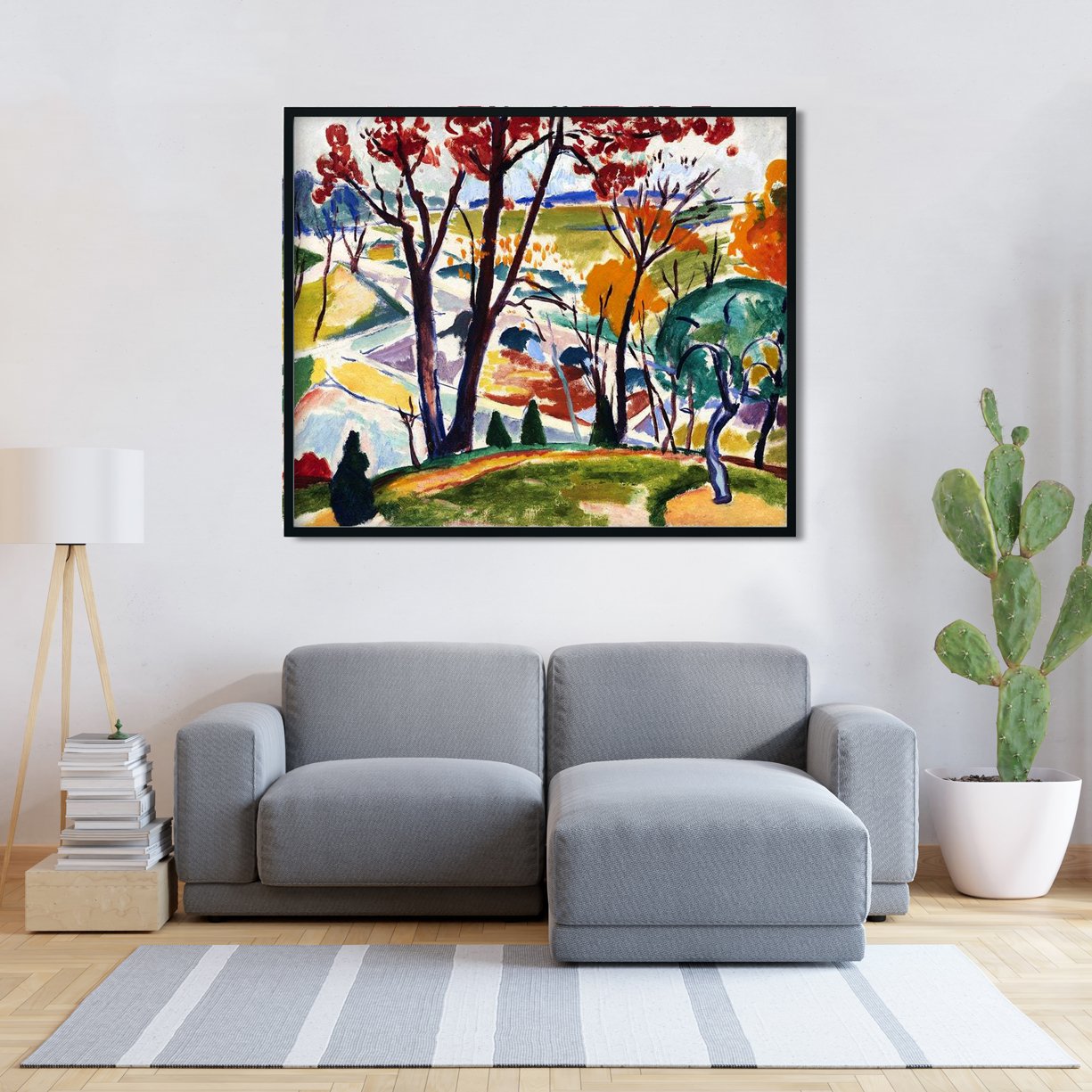 Landscape, Bridge, Huntingdon Valley Henry Lyman Saÿen Painting - MeriDeewar Media 1 of 4 6 : 5 Horizontal Premium Wall Art Canvas by MeriDeewar