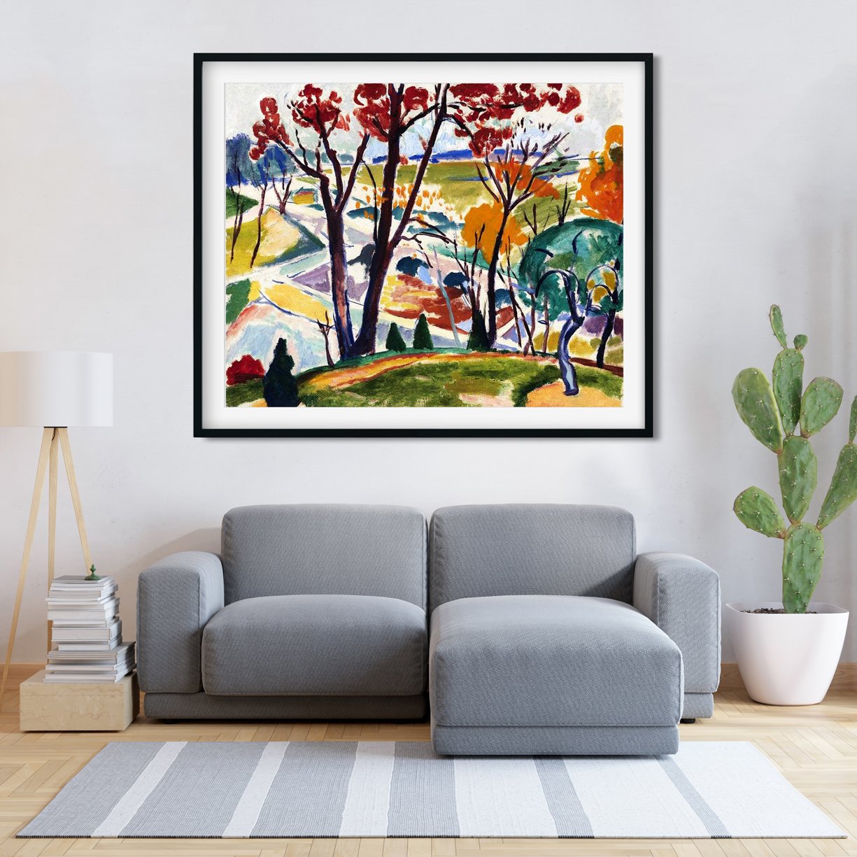 Landscape, Bridge, Huntingdon Valley Henry Lyman Saÿen Painting - MeriDeewar Media 1 of 4 6 : 5 Horizontal Premium Wall Art Canvas by MeriDeewar
