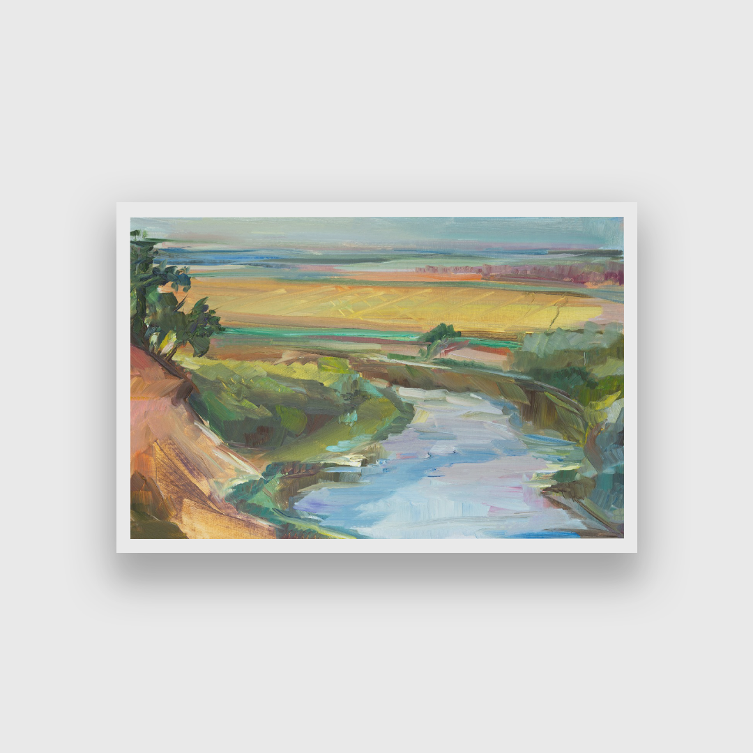 Landscape River Oil Painting 3 : 2 Horizontal Premium Wall Art Canvas by MeriDeewar